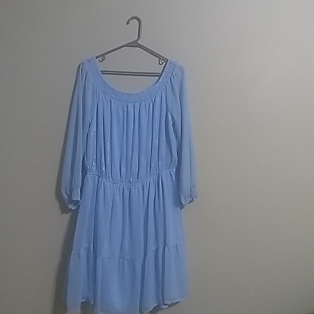 Spring Clearance!!!  "New YorK" sheer dress blue